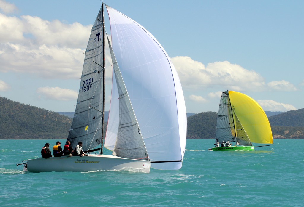 Ray White Mordialloc (foreground) and Monkey Business (background) - Sports Boat class. Meridien Marinas Airlie Beach Race Week 2011 day 4  <br />
 © Airlie Beach Race Week media